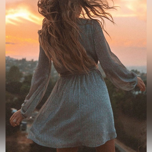 Lovestitch Metallic Wrap Mini Dress size S (New with Tags) - Picture 13 of 13